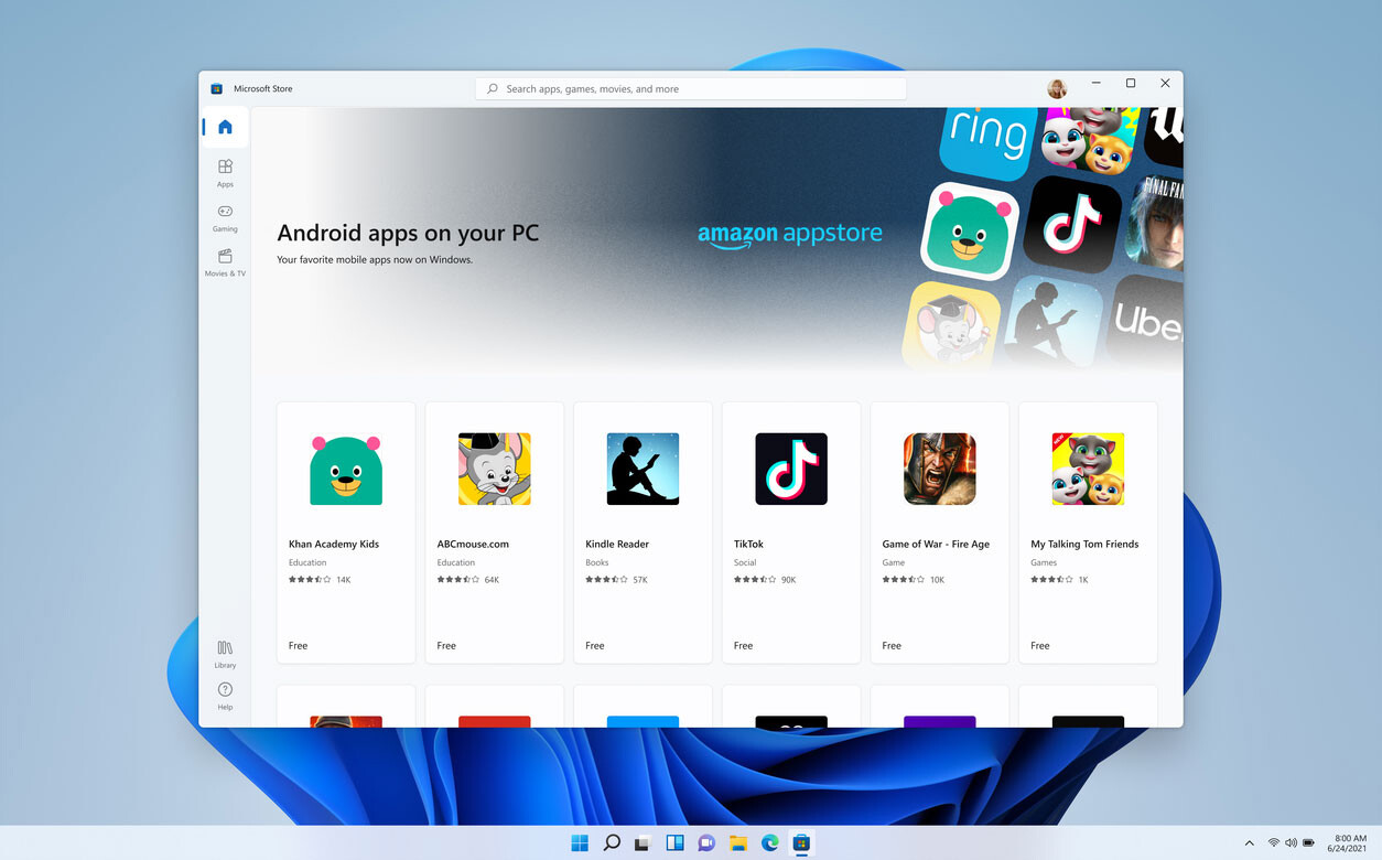 windows 11 y android